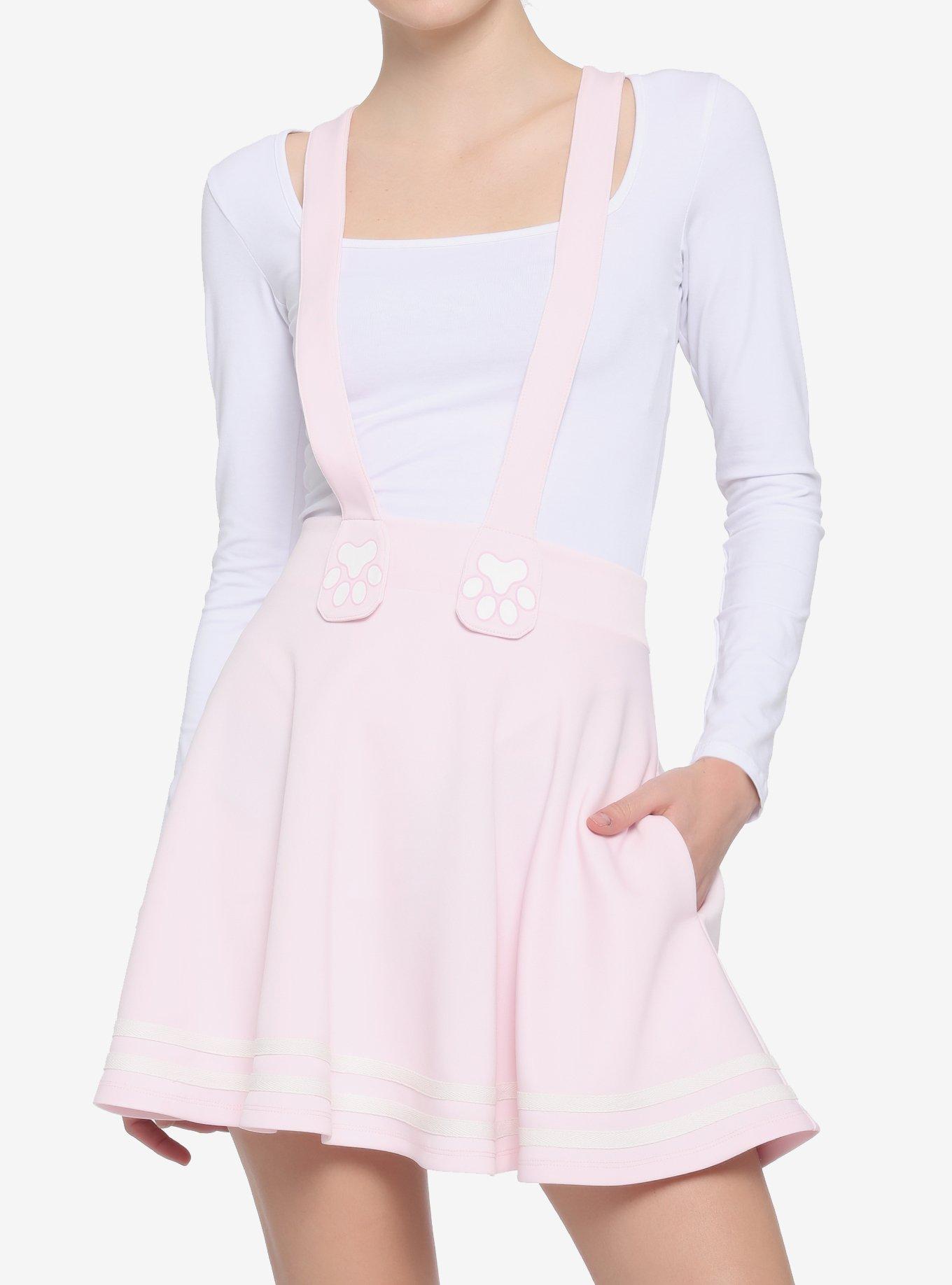 Pink skirt shop with suspenders