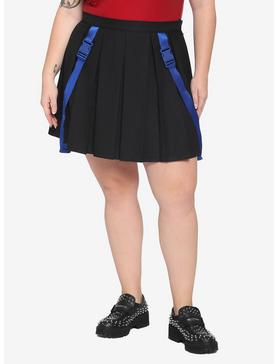 Black & Blue Strap Skirt Plus Size, , hi-res