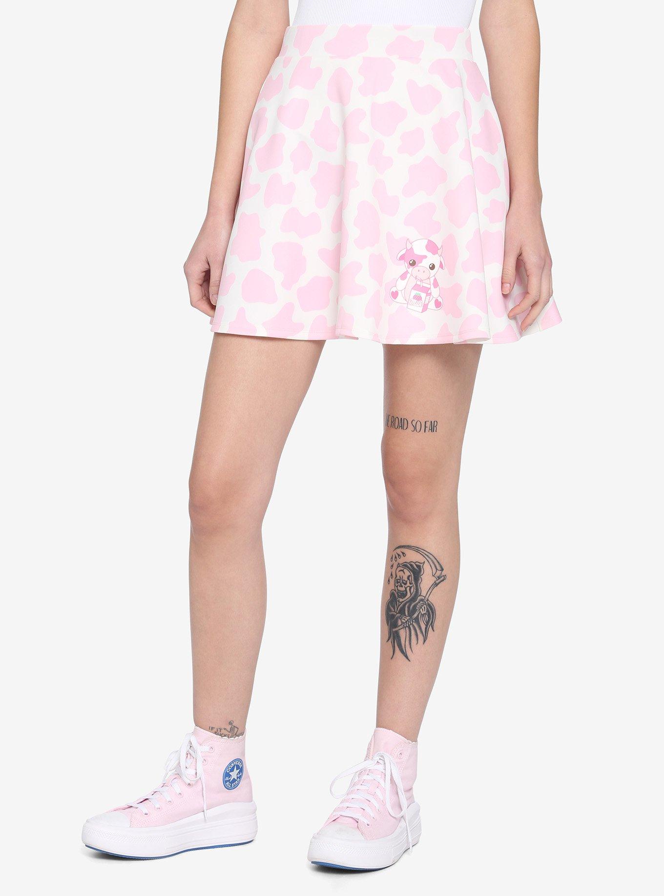 Cow print 2025 skirt pink