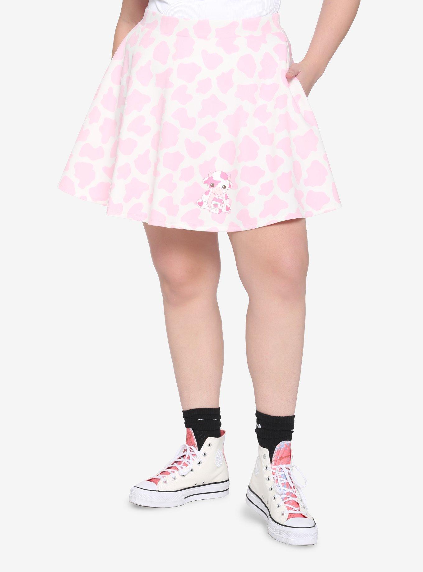 Cow print 2025 skirt pink