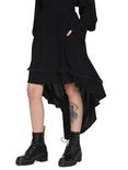 Black Steampunk Hi-Low Skirt, BLACK, hi-res