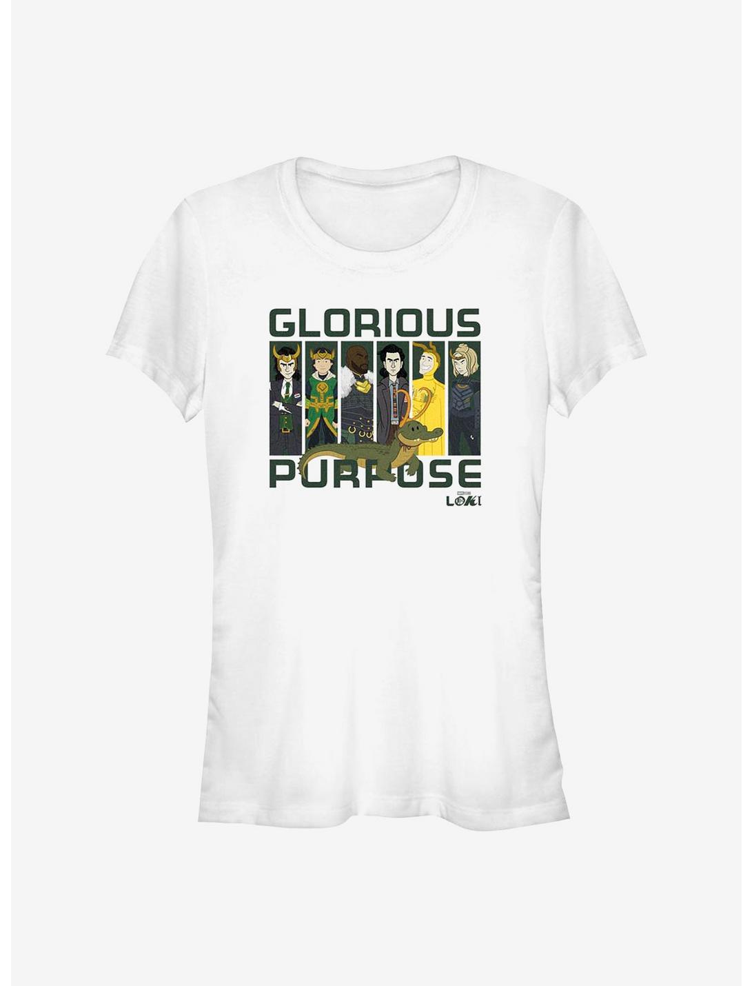 Marvel Loki Panels Glorious Purpose Girls T-Shirt, WHITE, hi-res