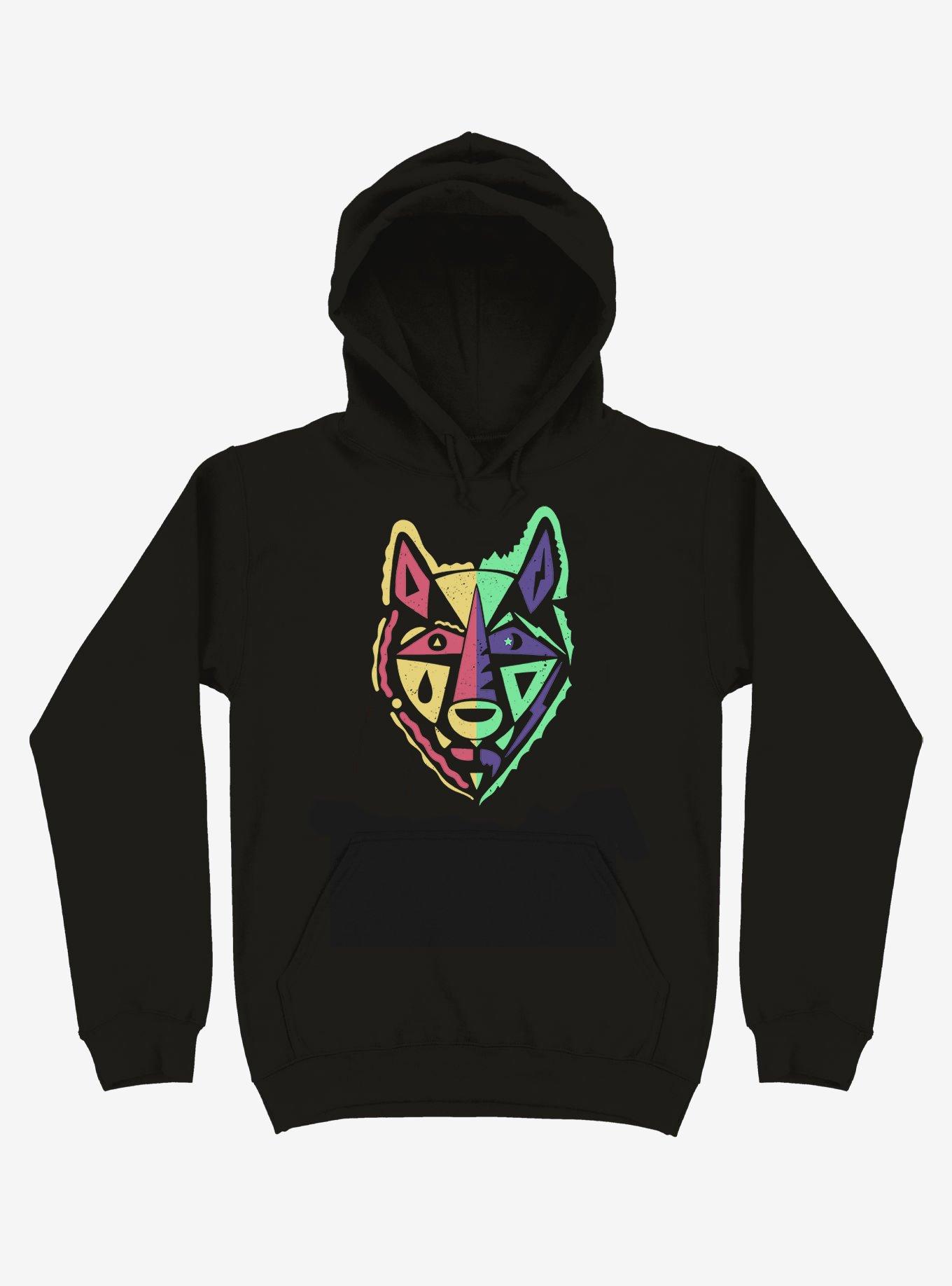 Day And Night Wolf Art Hoodie, BLACK, hi-res