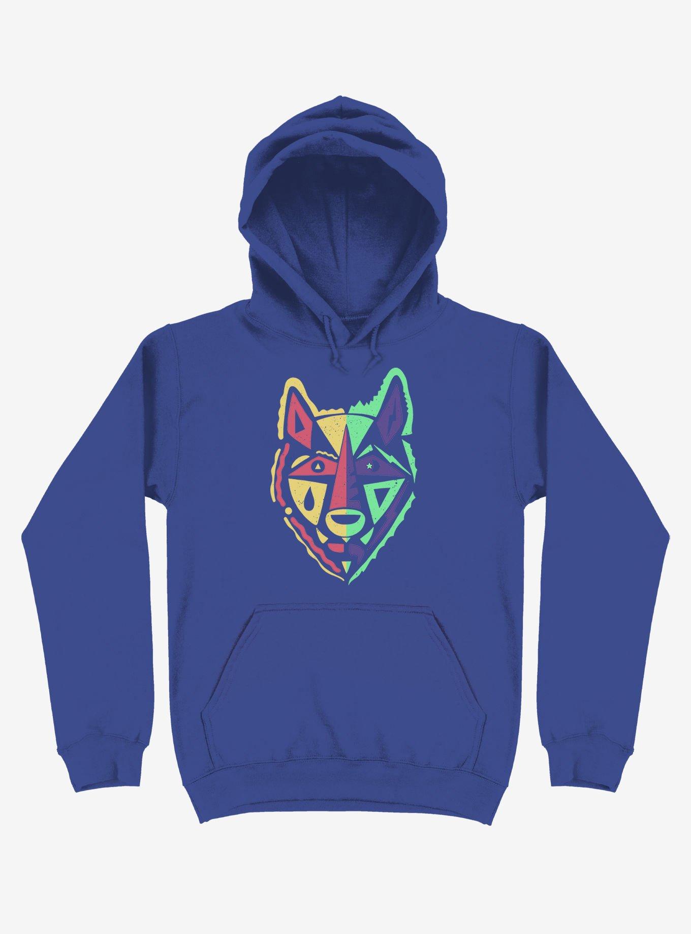 Day And Night Wolf Art Hoodie, ROYAL, hi-res