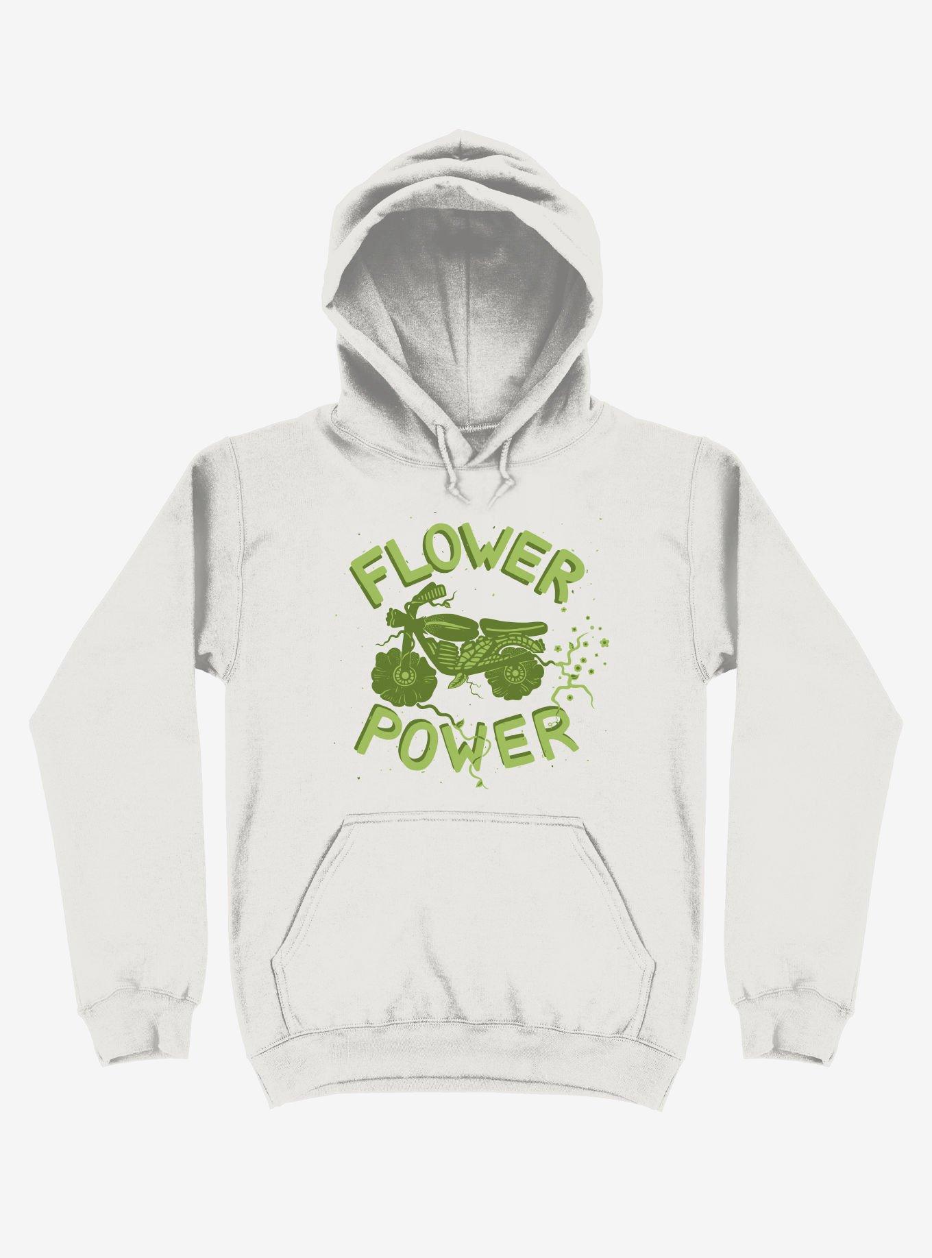 Flower Power Motorcycle Hoodie, WHITE, hi-res