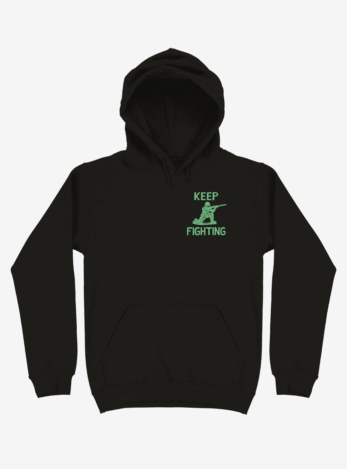 Keep Fighting Soldier Hoodie, BLACK, hi-res