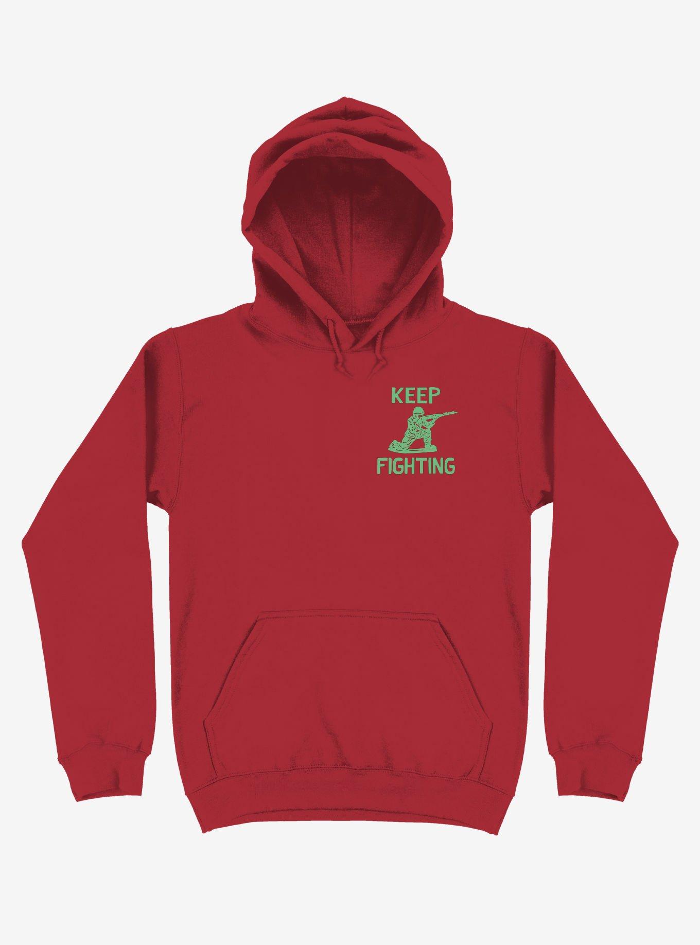 Keep Fighting Soldier Hoodie, RED, hi-res