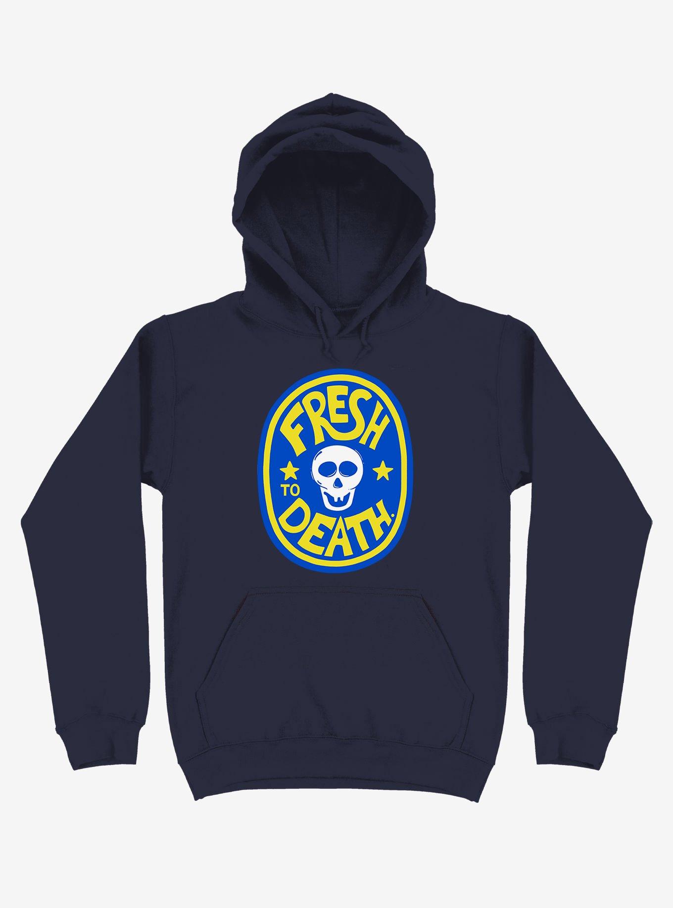 Fresh To Death Skull Hoodie, NAVY, hi-res