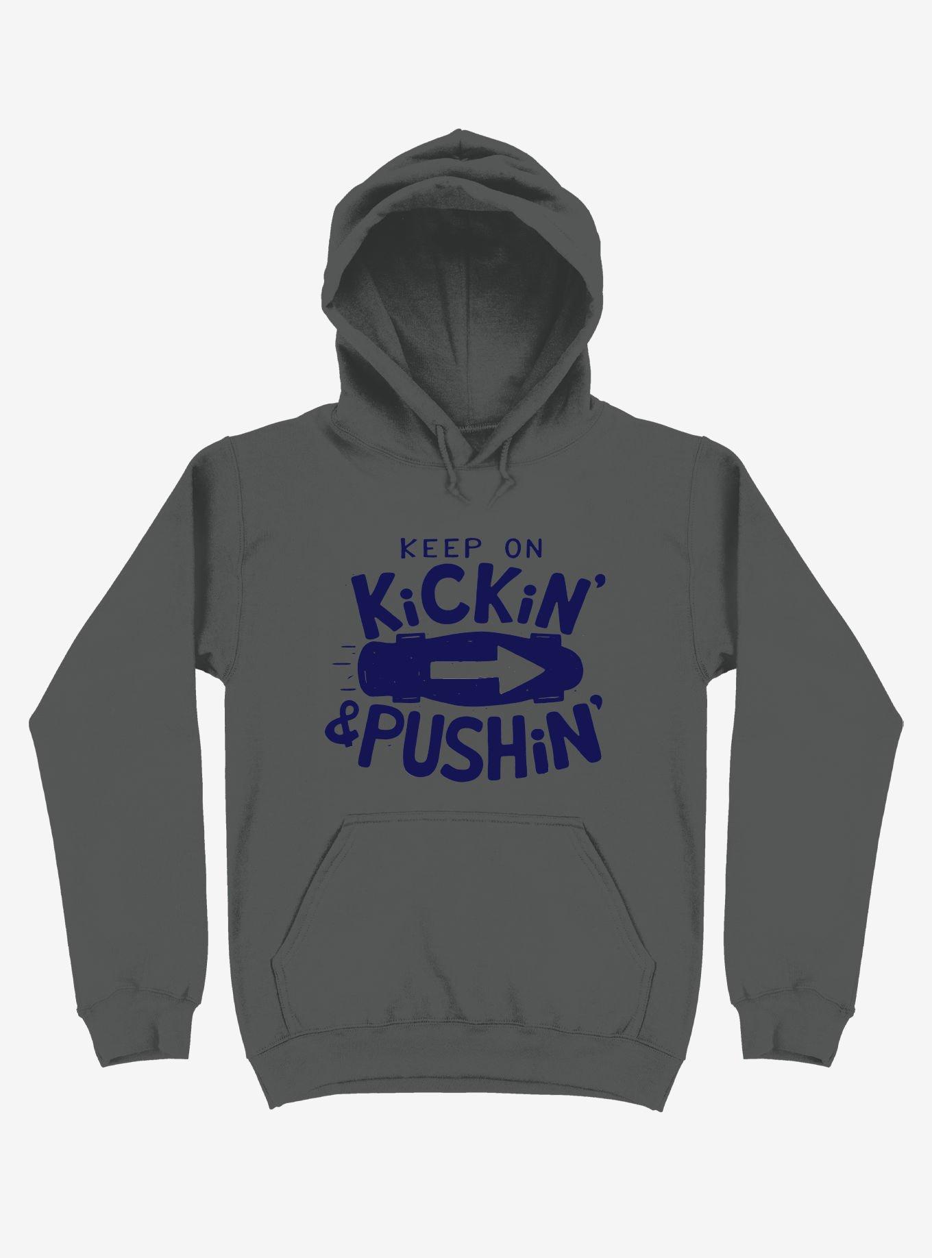 Keep On Kickin' And Pushin' Skateboard Hoodie, ASPHALT, hi-res