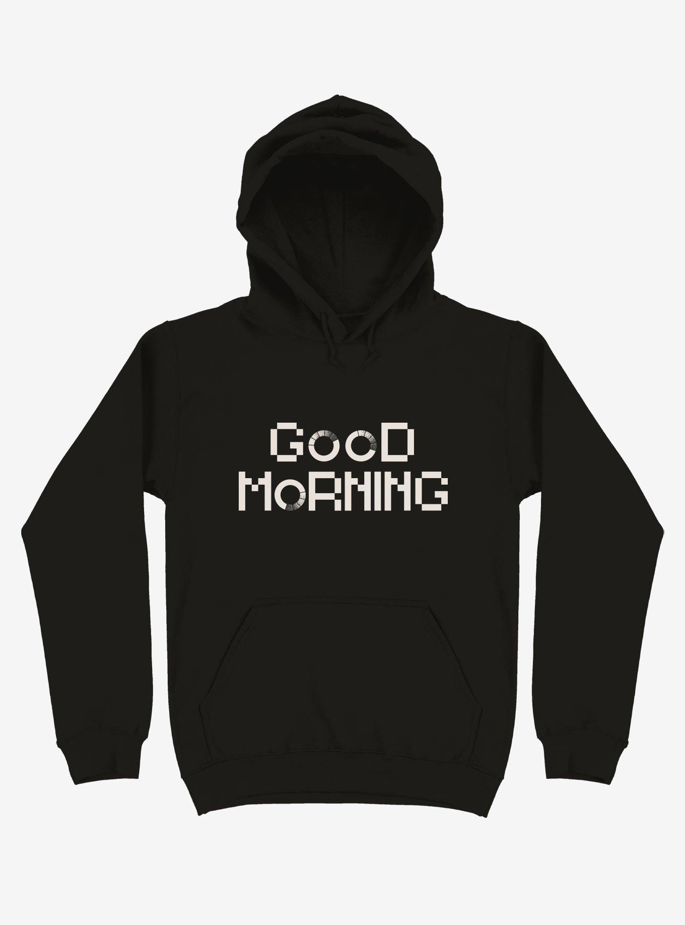 Good Morning Loading Hoodie, BLACK, hi-res