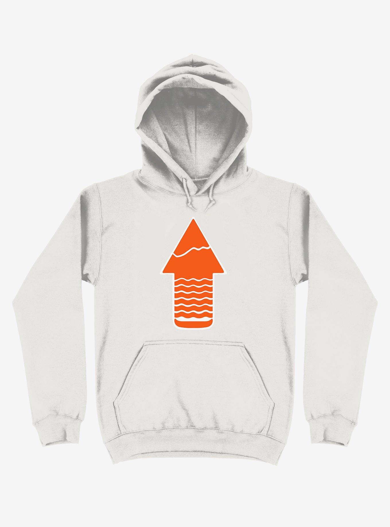 Take A Hike Up Arrow Art Hoodie, WHITE, hi-res