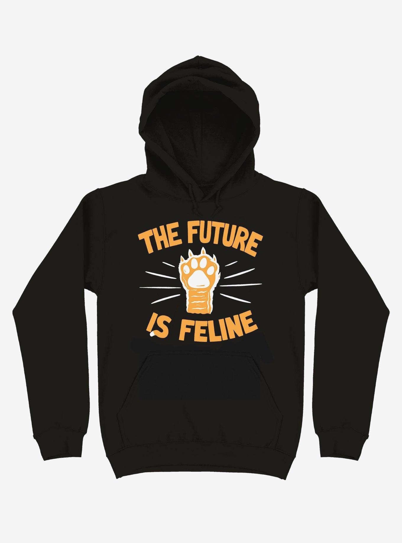The Future Is Feline Cat Hoodie, BLACK, hi-res