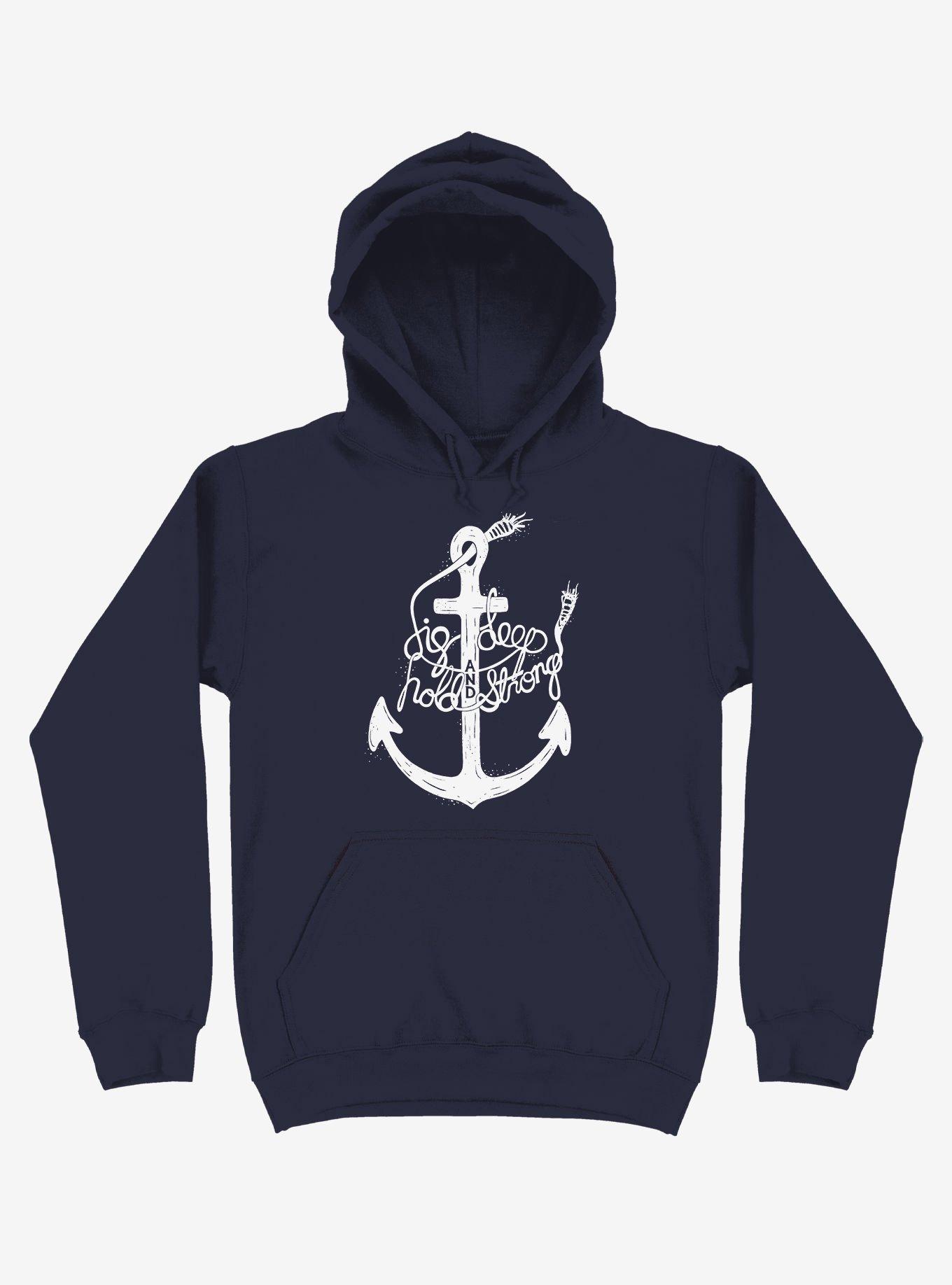 Dig Deep And Hold Strong Anchor Hoodie, NAVY, hi-res