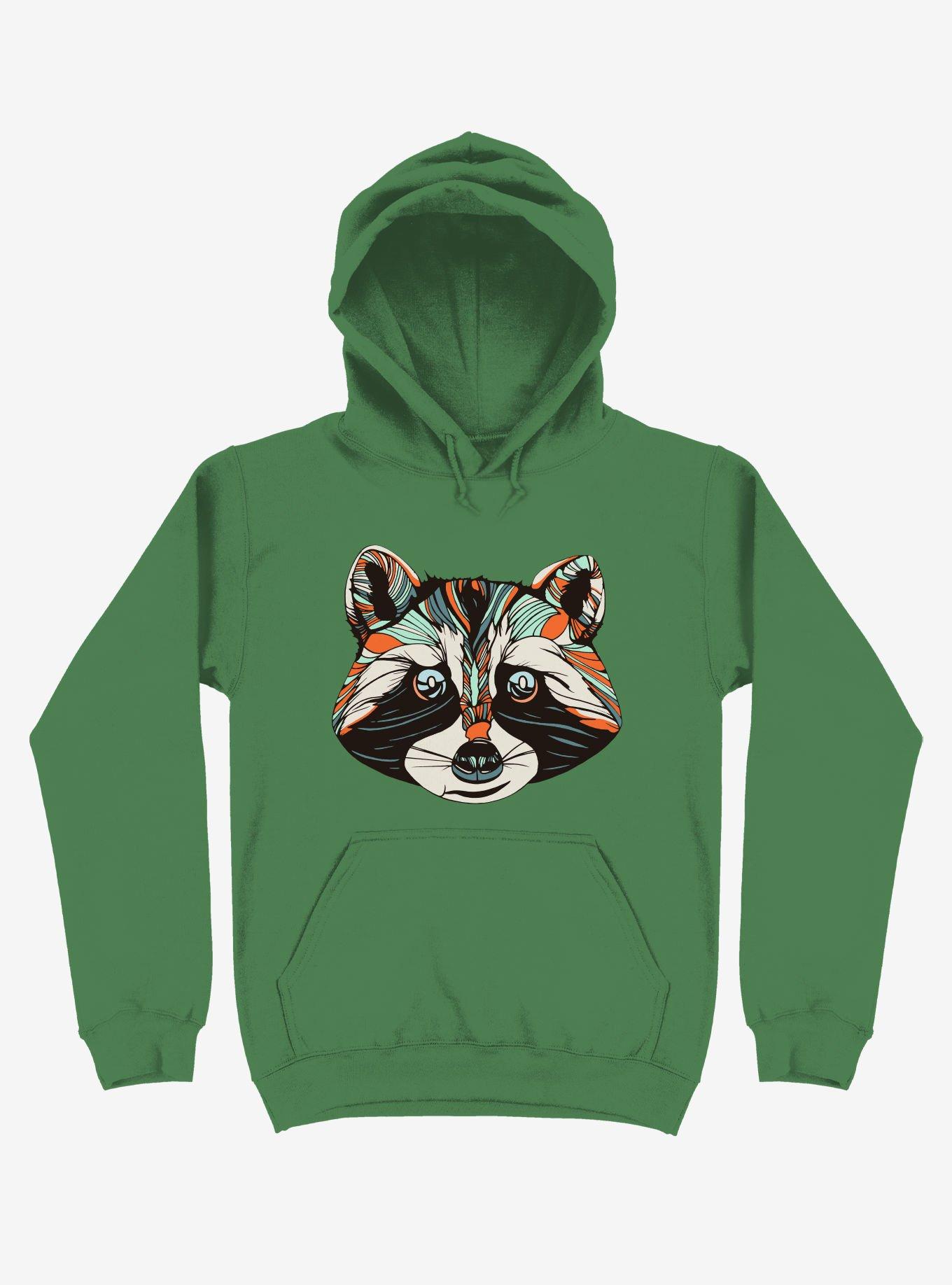 Raccoon Art Hoodie, KELLY GREEN, hi-res