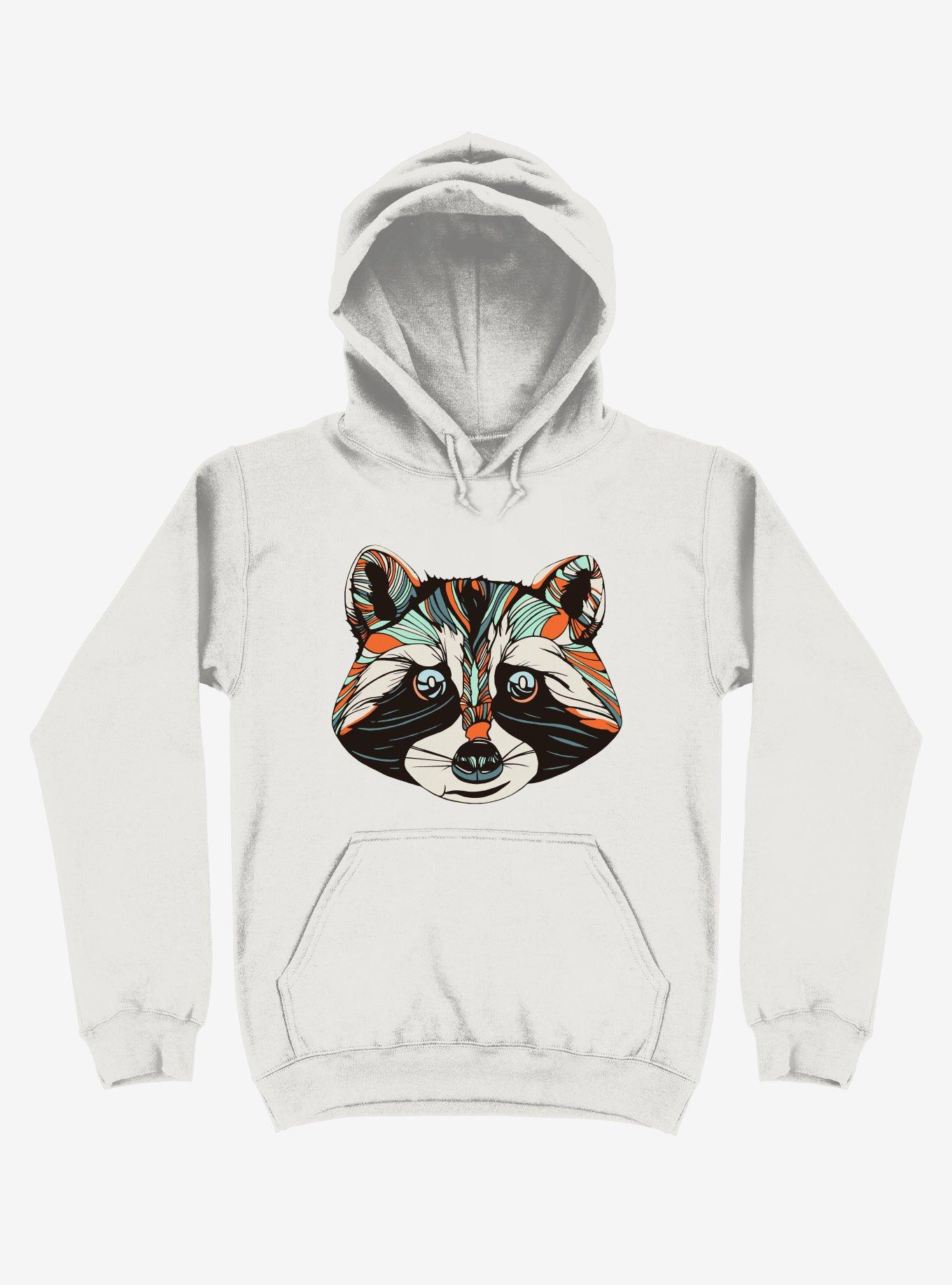 Raccoon Art Hoodie, WHITE, hi-res
