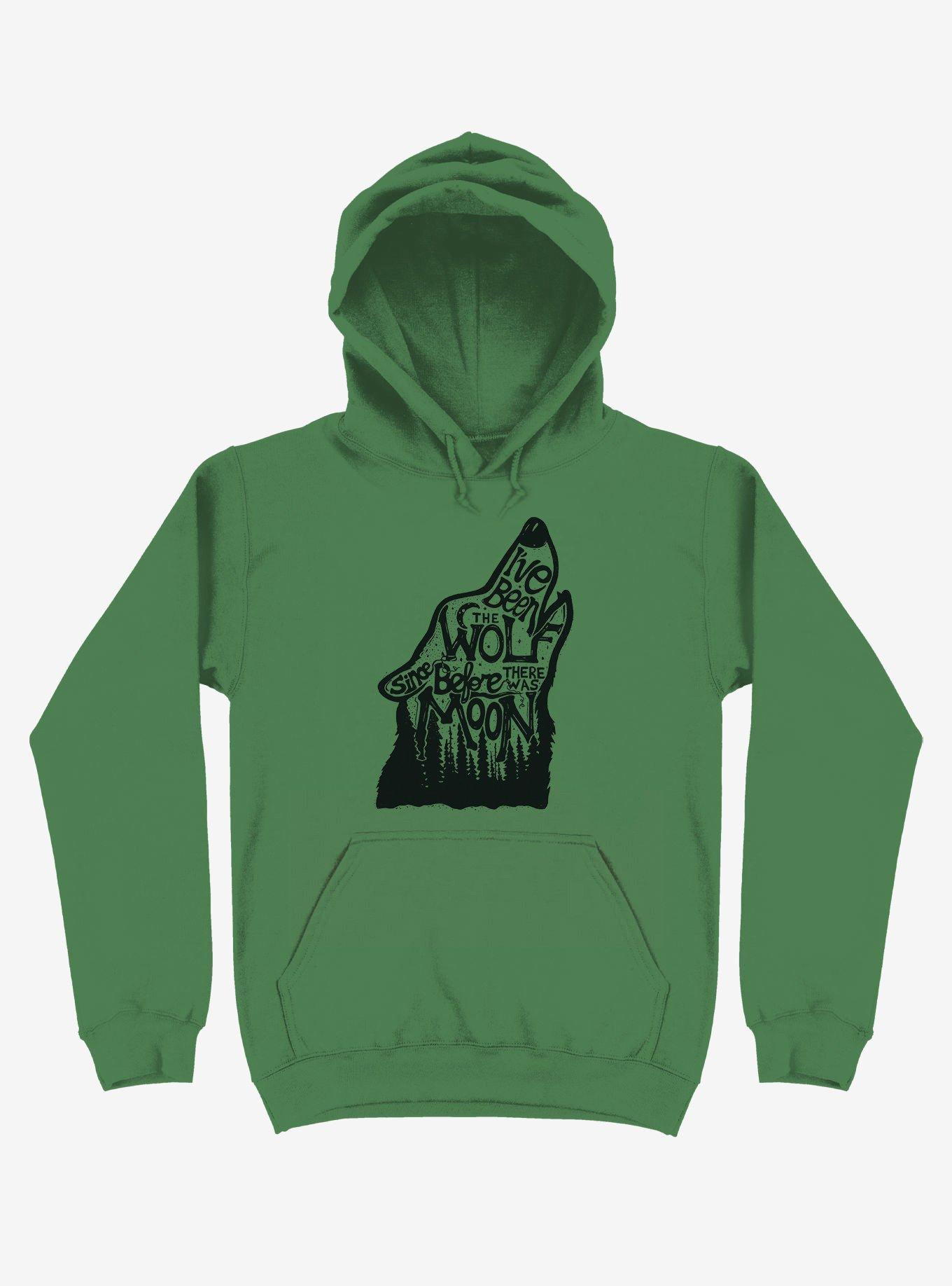 I've Been The Wolf Since Before There Was A Moon Hoodie, KELLY GREEN, hi-res