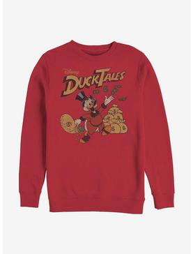 Disney Ducktales Scrooge Throwing Dollars Crew Sweatshirt, , hi-res