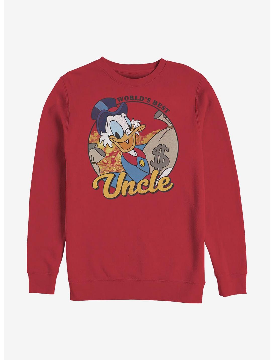 Disney Ducktales Scrooge Uncle Crew Sweatshirt, RED, hi-res