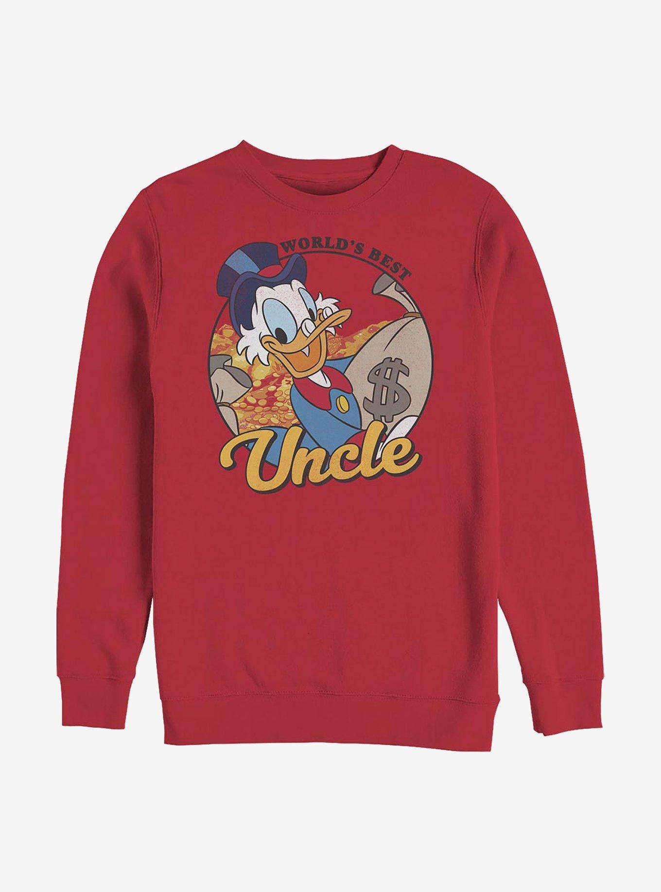 Disney Ducktales Scrooge Uncle Crew Sweatshirt, RED, hi-res