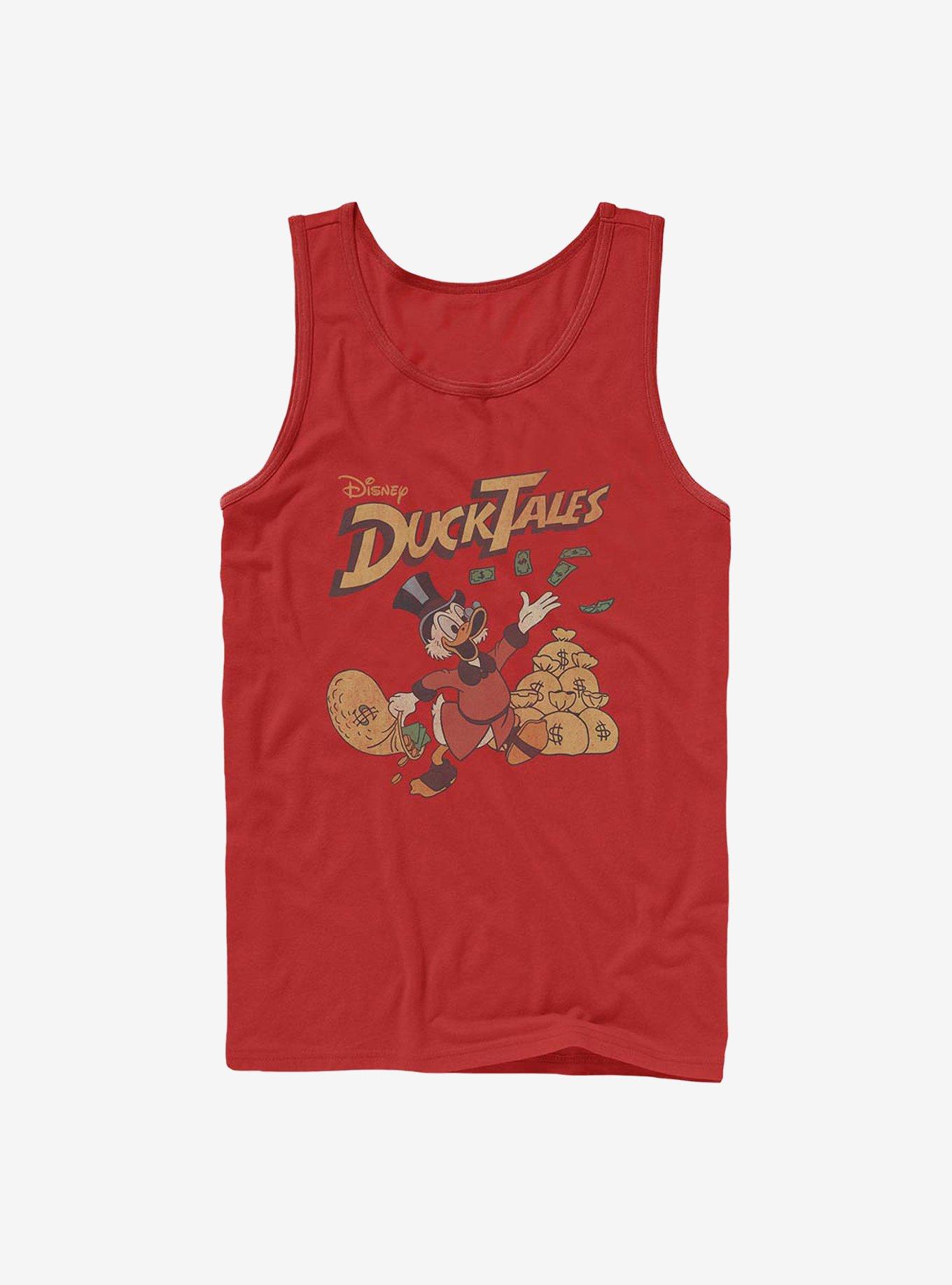 Disney Ducktales Scrooge Throwing Dollars Tank, RED, hi-res