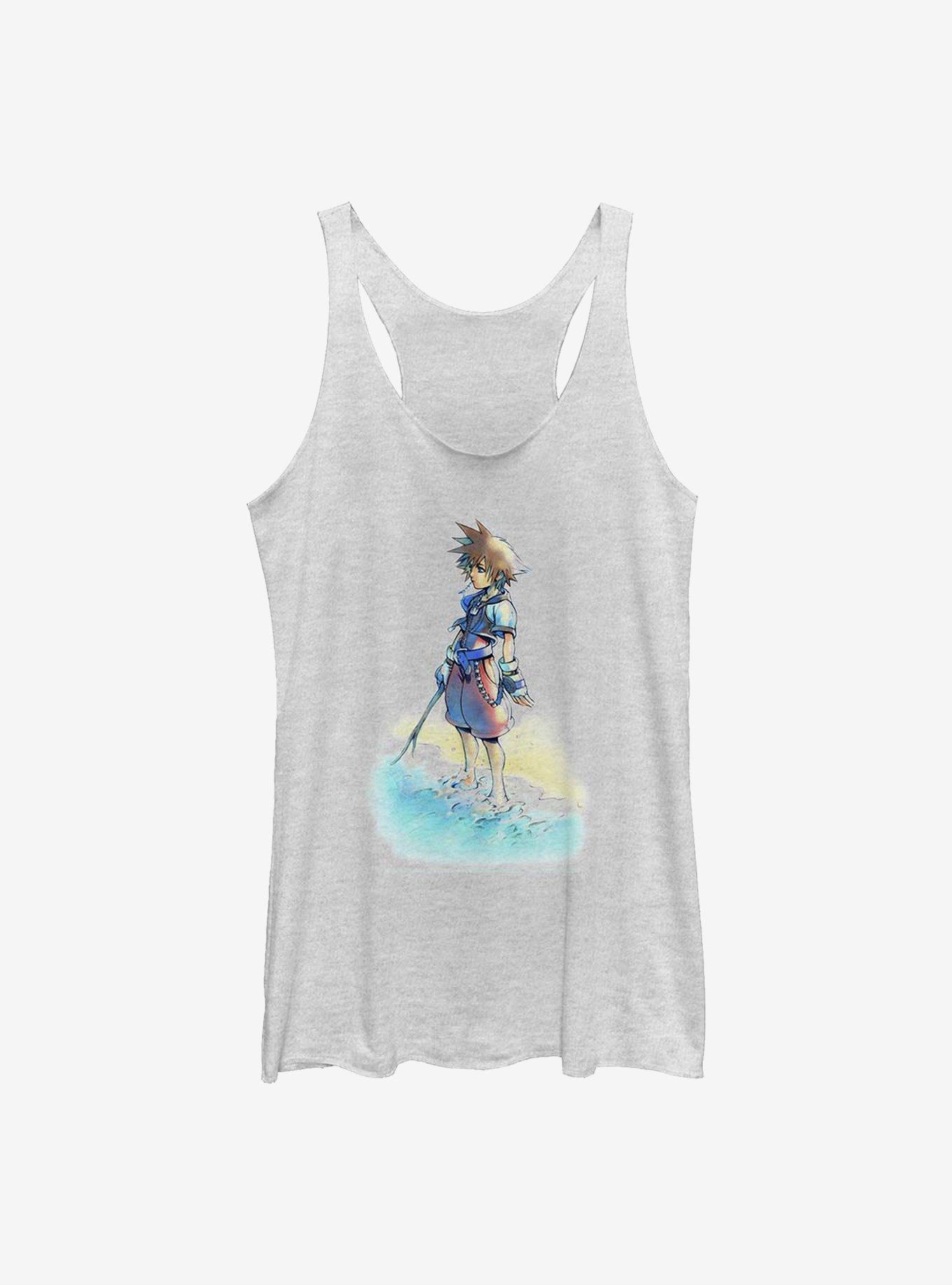 Disney Kingdom Hearts Beach Sora Girls Tank Htr, WHITE HTR, hi-res