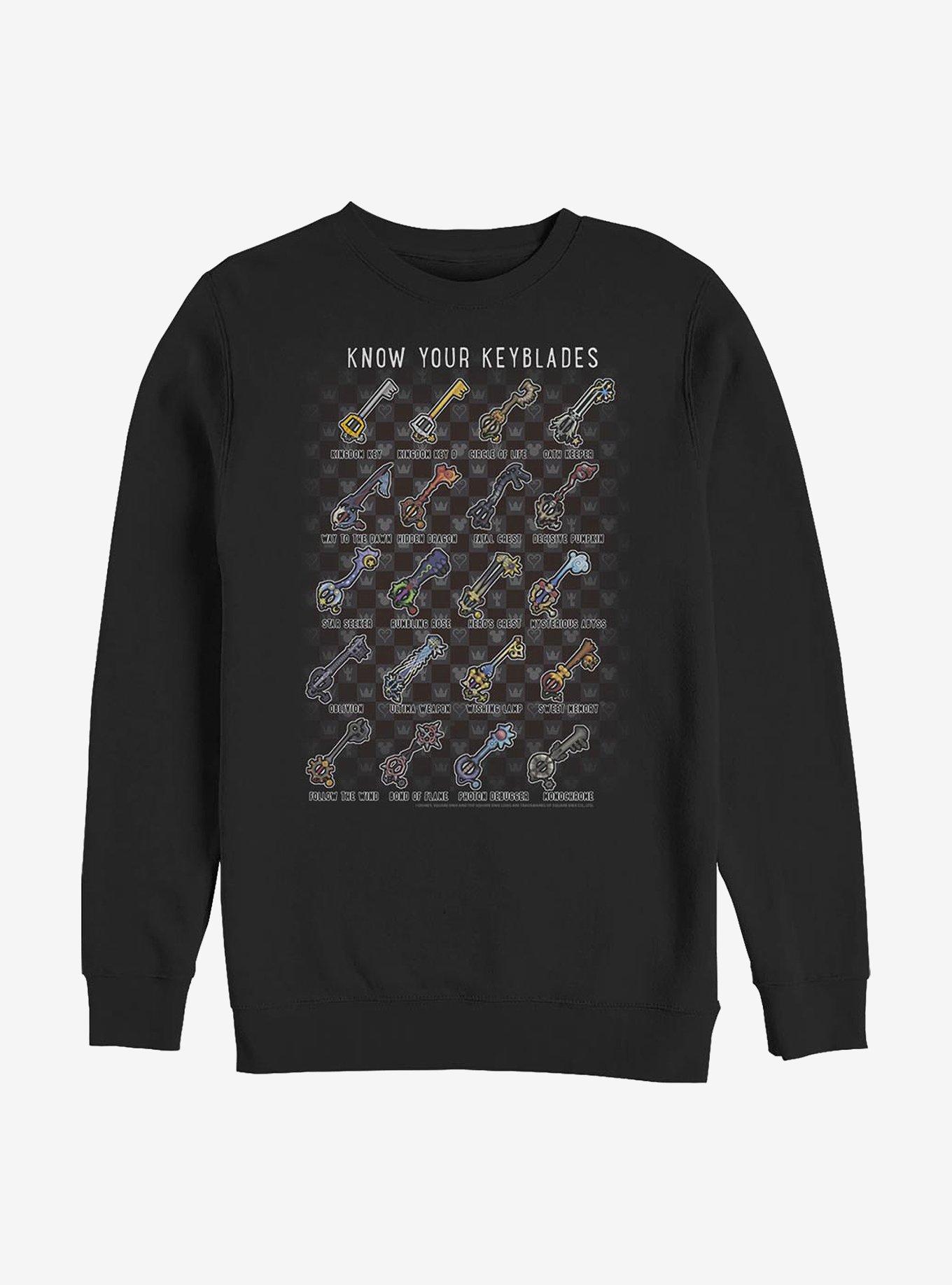 Disney Kingdom Hearts Keyblades Chart Crew Sweatshirt, , hi-res