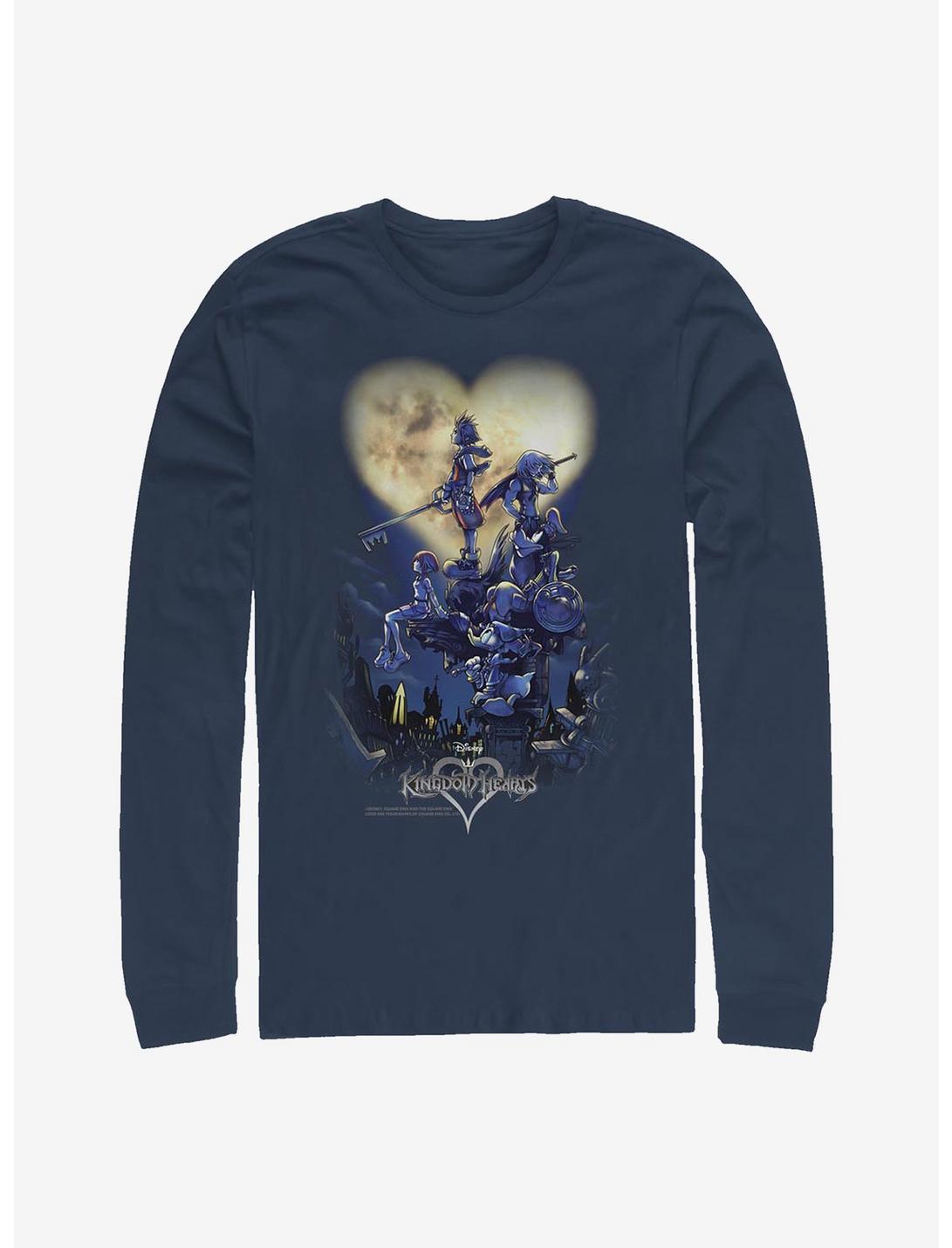 Disney Kingdom Hearts Poster Logo Long-Sleeve T-Shirt, NAVY, hi-res
