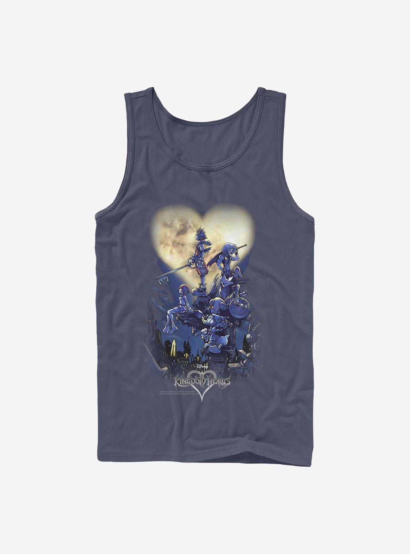 Disney Kingdom Hearts Poster Logo Tank, NAVY, hi-res