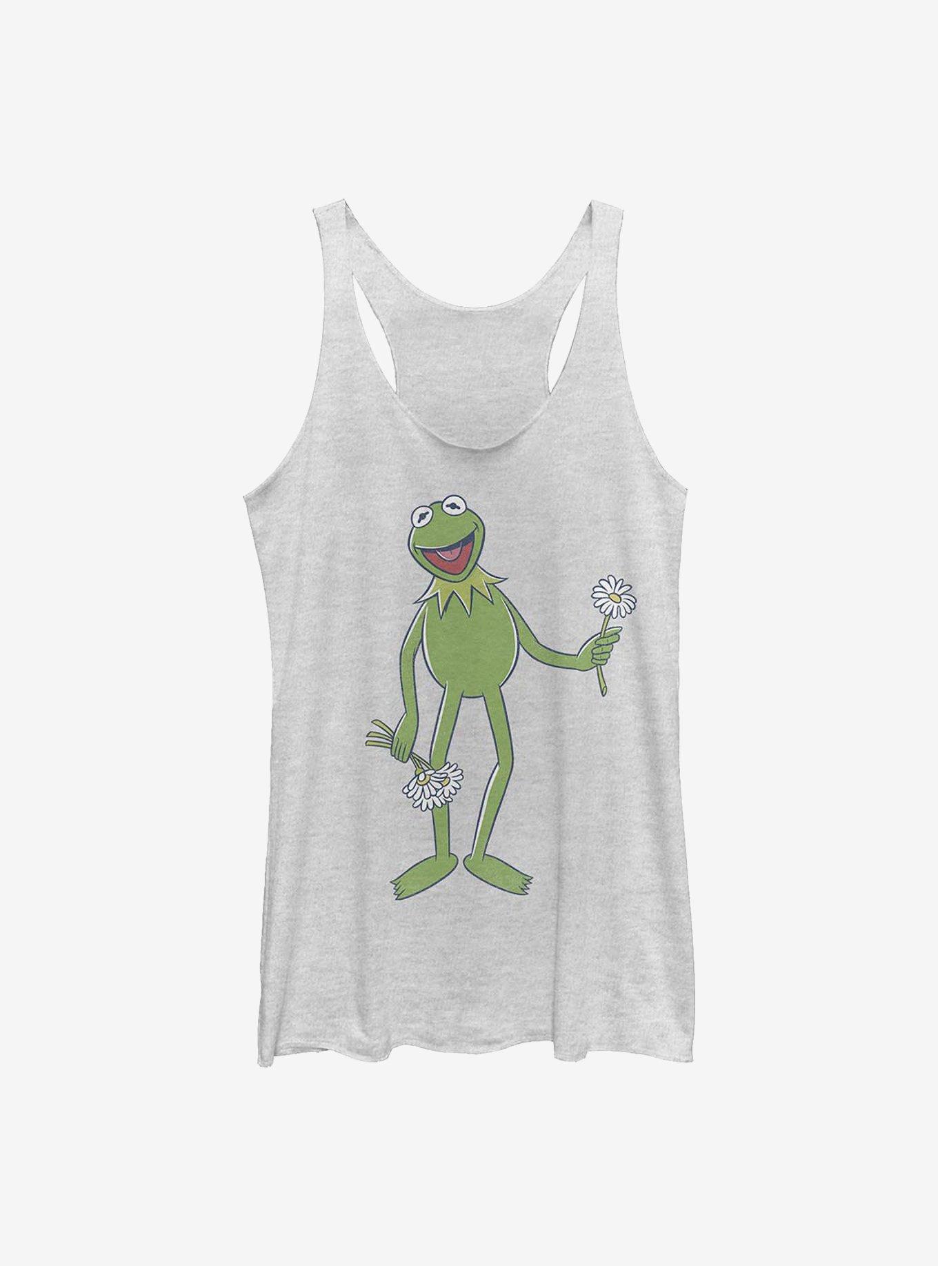 Disney The Muppets Big Kermit Girls Tank Htr, WHITE HTR, hi-res
