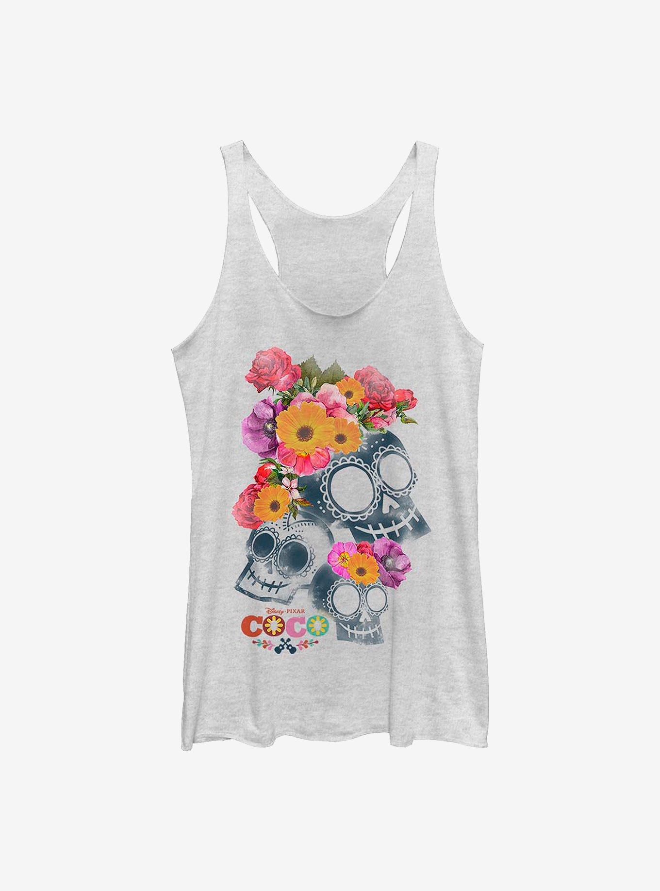 Disney Pixar Coco Calaveras Girls Tank Htr, WHITE HTR, hi-res