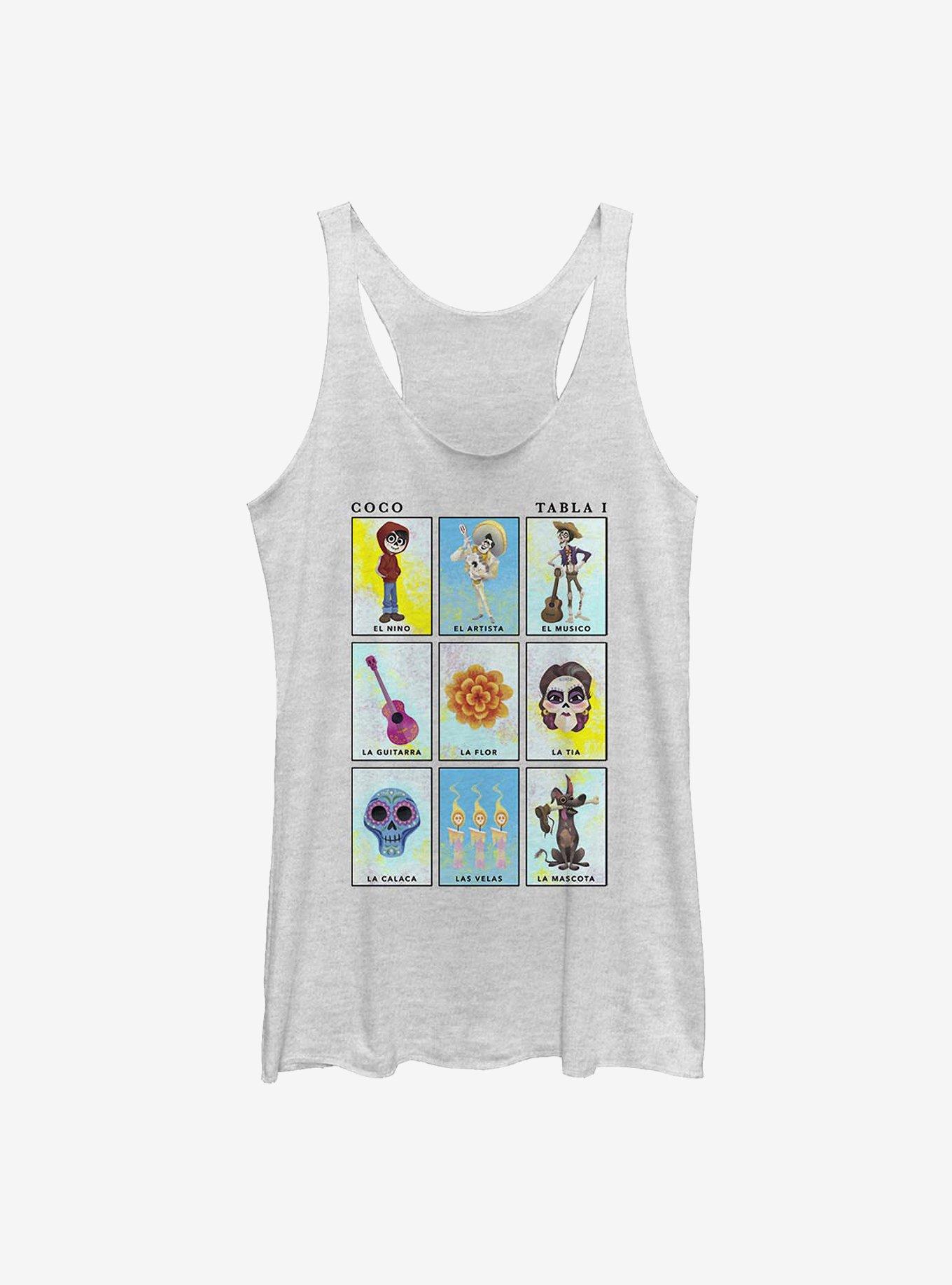 Disney Pixar Coco Card Art Girls Tank Htr, WHITE HTR, hi-res