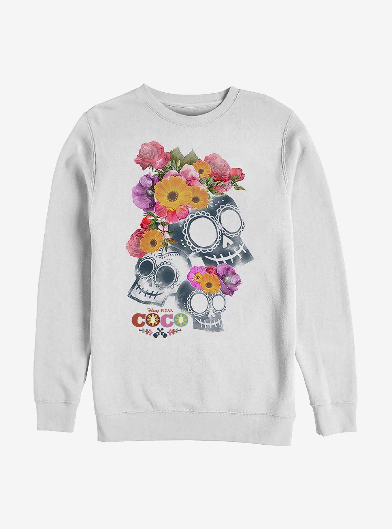 Disney Pixar Coco Calaveras Crew Sweatshirt, WHITE, hi-res