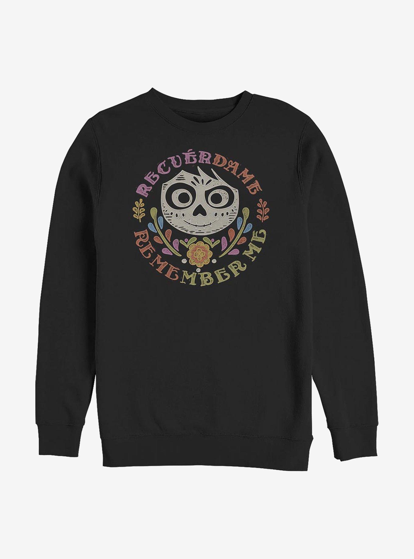 Disney Pixar Coco Remember Me Crew Sweatshirt BLACK Hot Topic