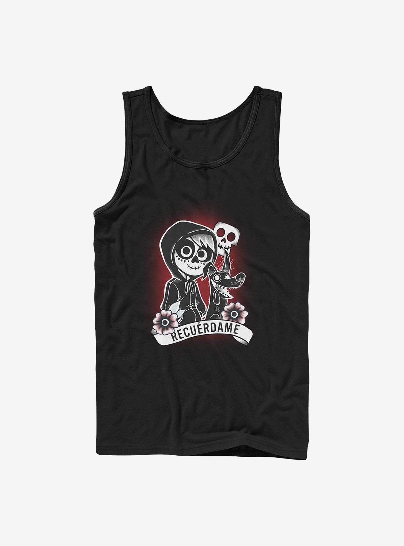 Disney Pixar Coco Recuerdame Tattoo Tank, BLACK, hi-res