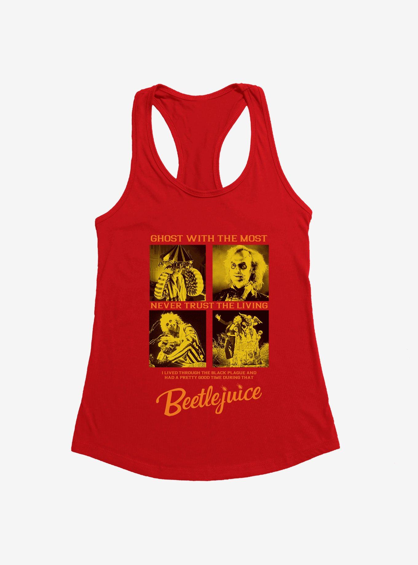 Beetlejuice I Lived Through Black Plague Girls Tank, RED, hi-res