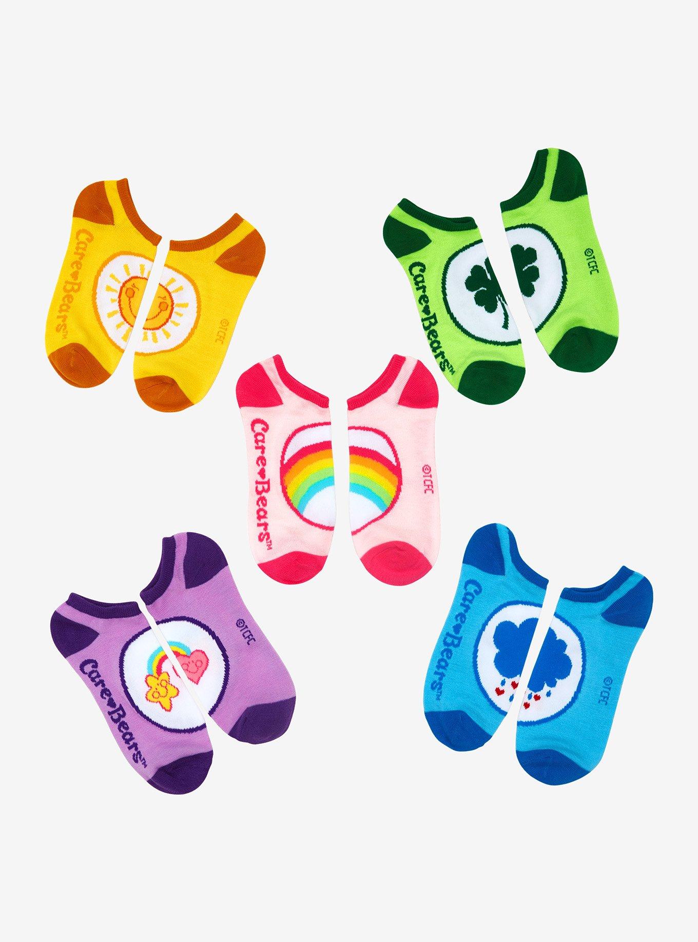 Care Bears Belly Badges No-Show Socks 5 Pair, , hi-res