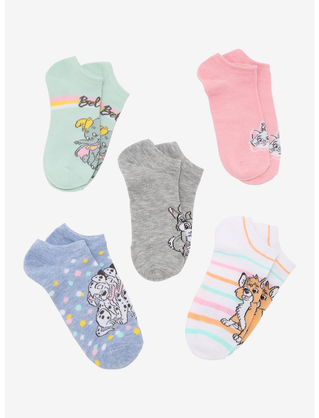 Disney Animals Pastel No-Show Socks 5 Pair | Hot Topic