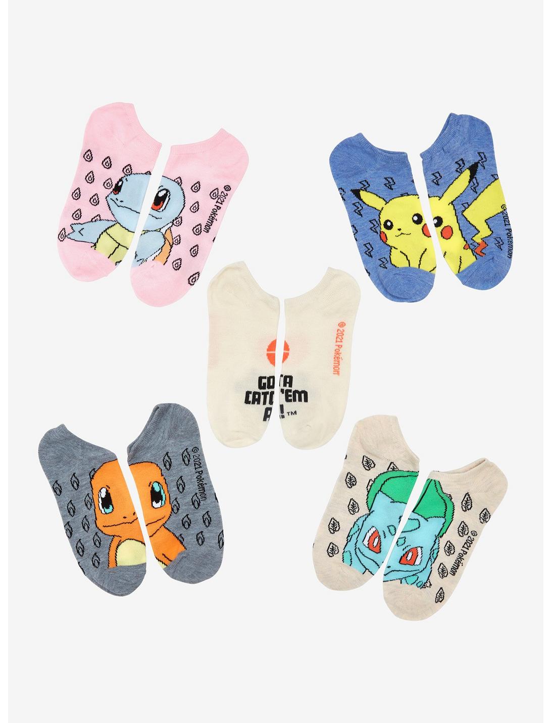Pokemon Starters No-Show Socks 5 Pair, , hi-res