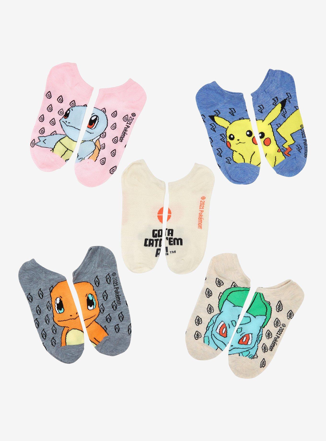 Pokemon Starters No-Show Socks 5 Pair, , hi-res