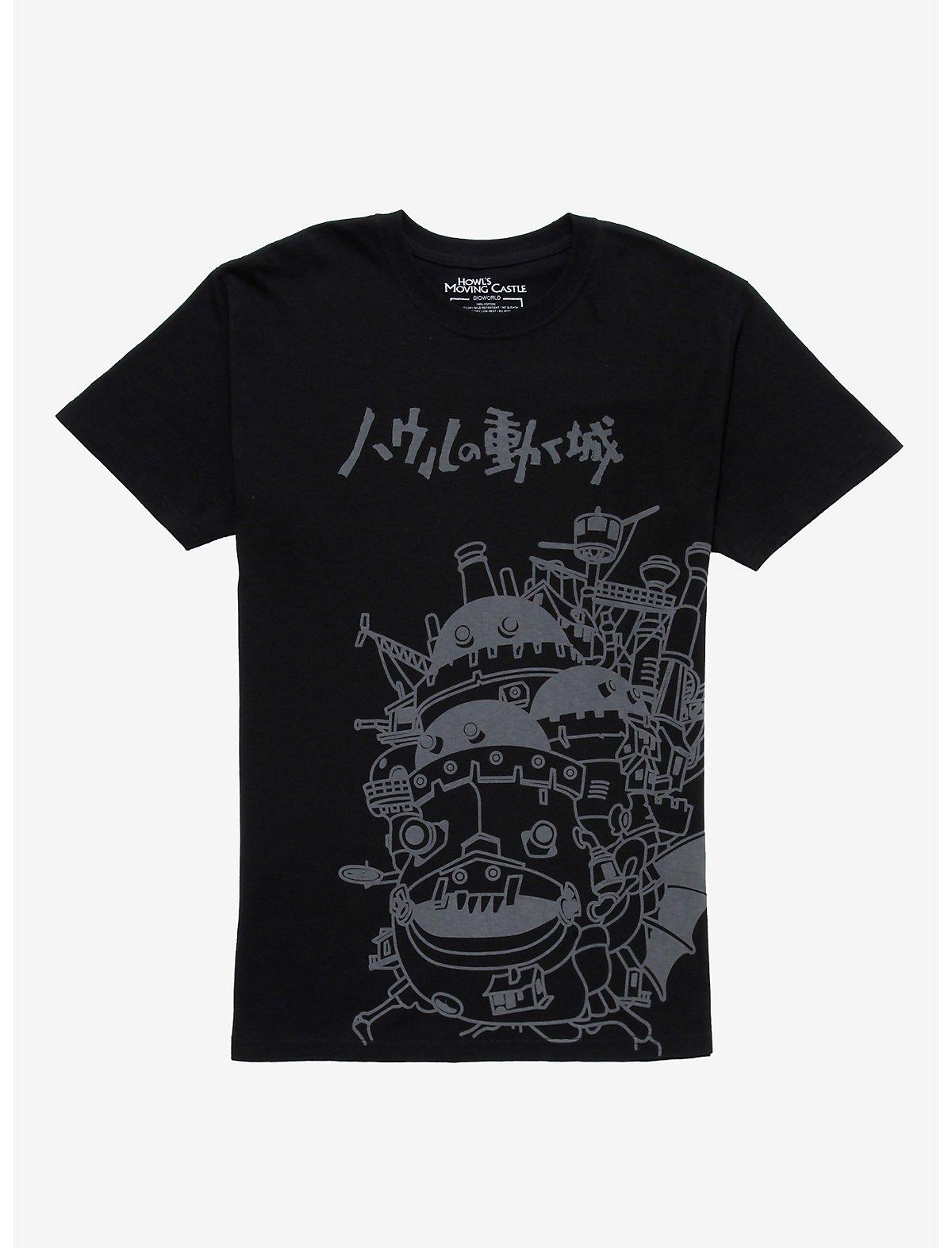Studio Ghibli Howl's Moving Castle Grey & Black T-Shirt, MULTI, hi-res