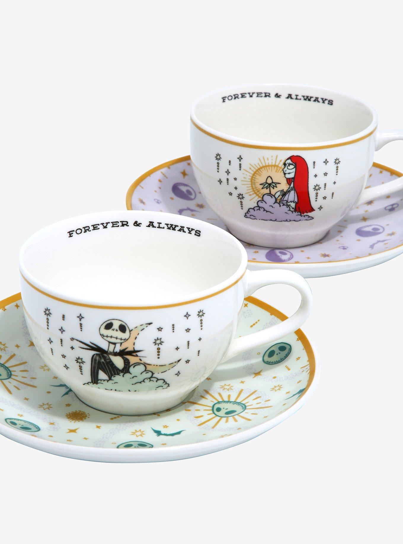 Disney The Nightmare Before Christmas Spiral Hill Ceramic Teacup and Saucer  Set 