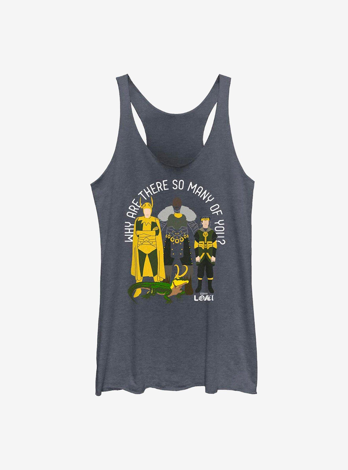 Marvel Loki Mischief And Chaos Womens Tank Top, NAVY HTR, hi-res