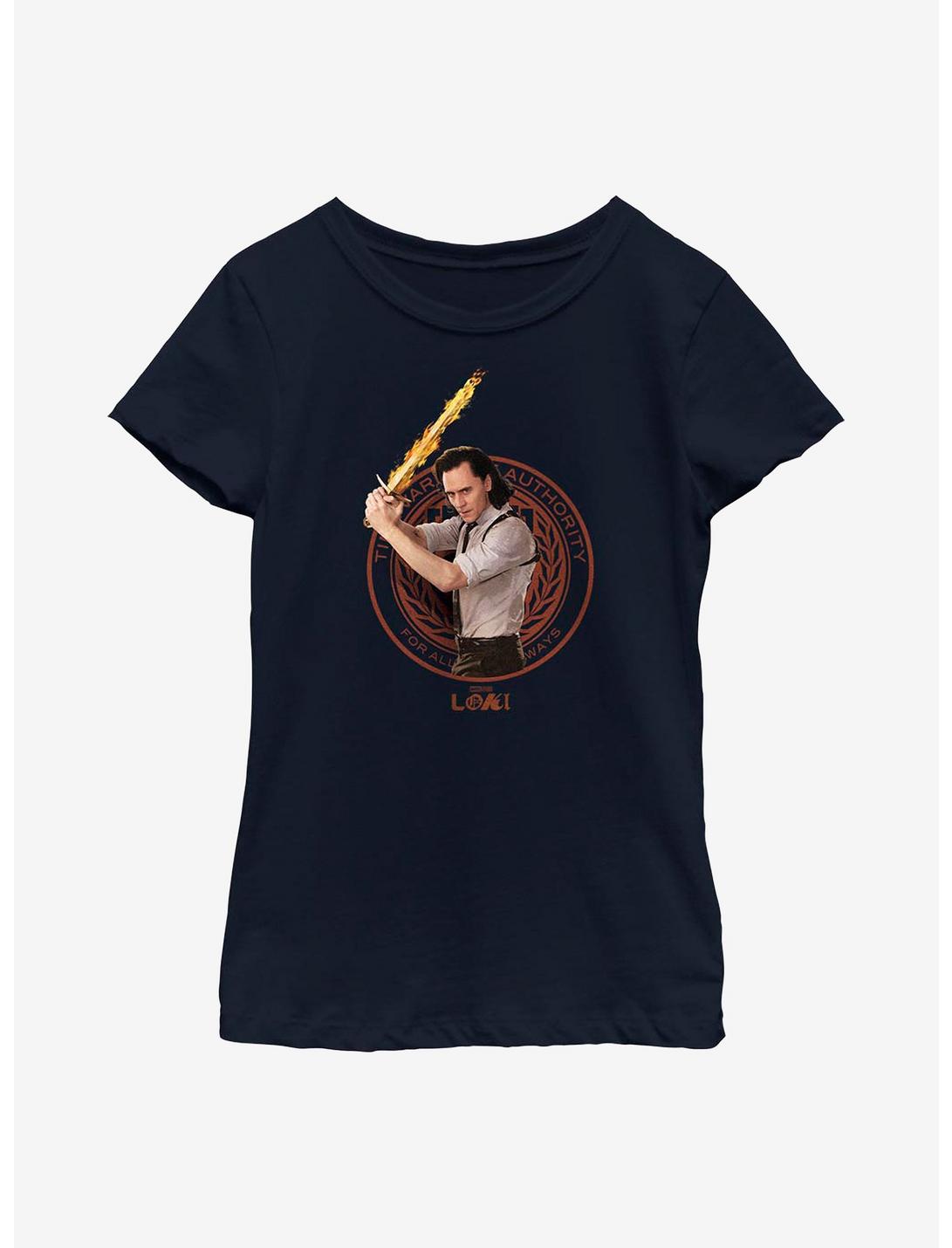Marvel Loki Keepers Of Time Youth Girls T-Shirt, NAVY, hi-res