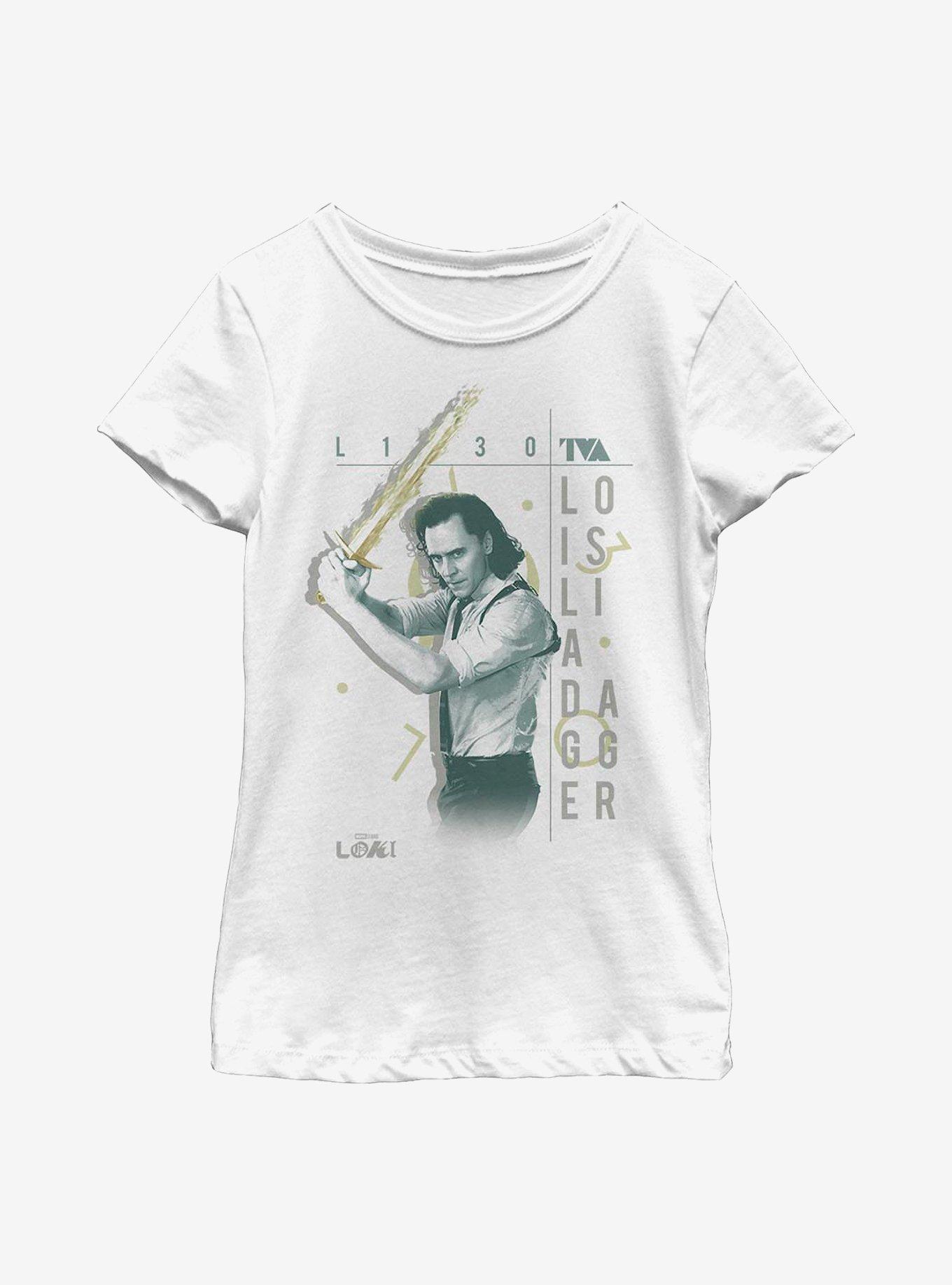 Marvel Loki Love Is Like A Dagger Youth Girls T-Shirt, WHITE, hi-res