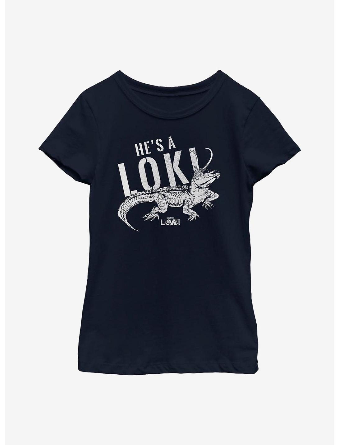 Marvel Loki Alligator Loki Youth Girls T-Shirt, NAVY, hi-res