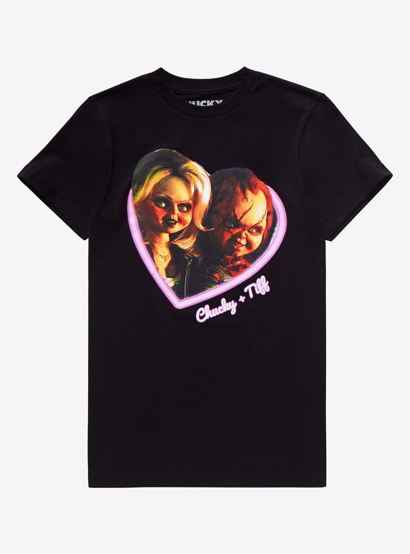 Child's Play Chucky & Tiffany Heart Girls T-Shirt, MULTI, hi-res