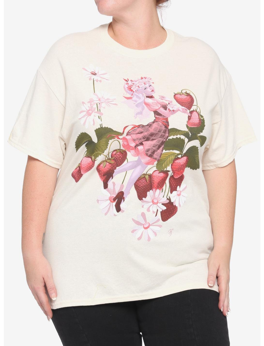 Fairies By Trick Strawberry Fairy Boyfriend Fit Girls T-Shirt Plus Size, MULTI, hi-res