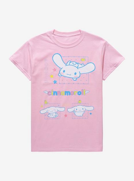 Cinnamoroll Pastel Pink Three Panel Boyfriend Fit Girls T-shirt 