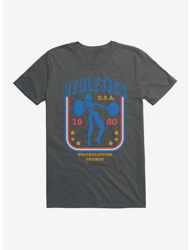 Olympics 1980 Weightlifting Champs T-Shirt, CHARCOAL, hi-res