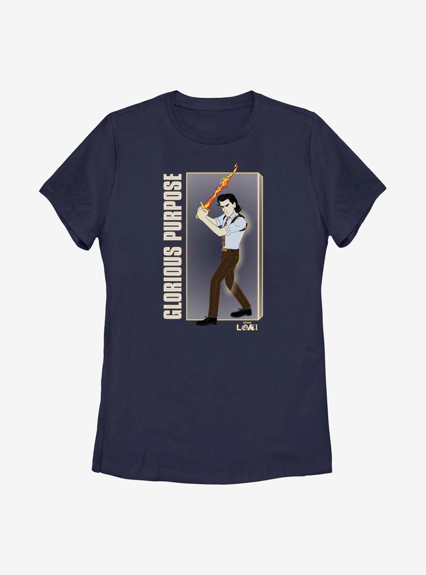 Marvel Loki Glorious Purpose Womens T-Shirt, NAVY, hi-res